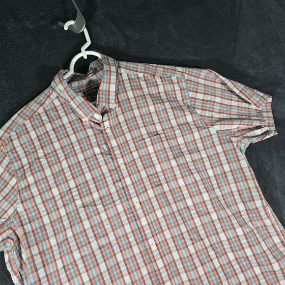 Eddie Bauer Mens 2XL Plaid Wrinkle Free Classic Fit Short‎ Sleeve Button Up - Picture 1 of 7